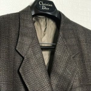 NWOT VINTAGE DIOR BLAZER BROWN CHECKERED 48L